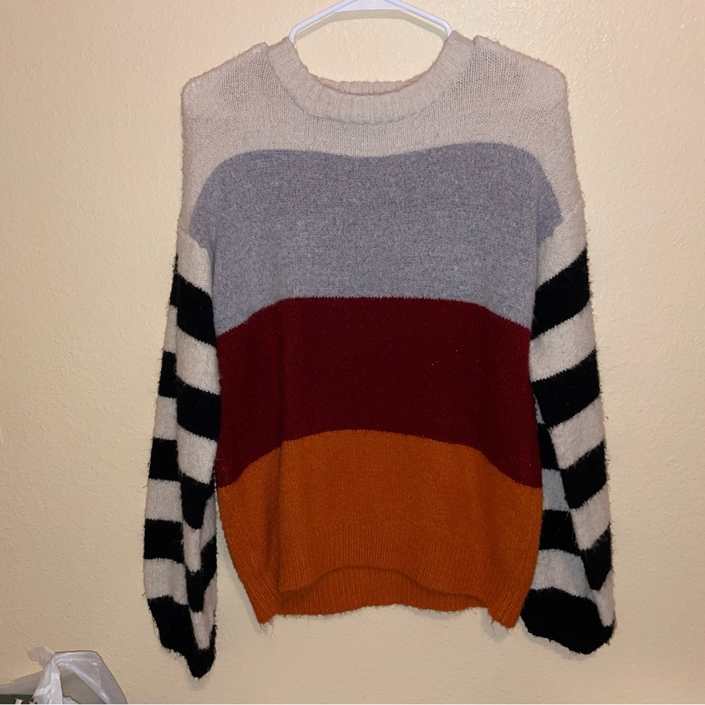 Striped arm sweater